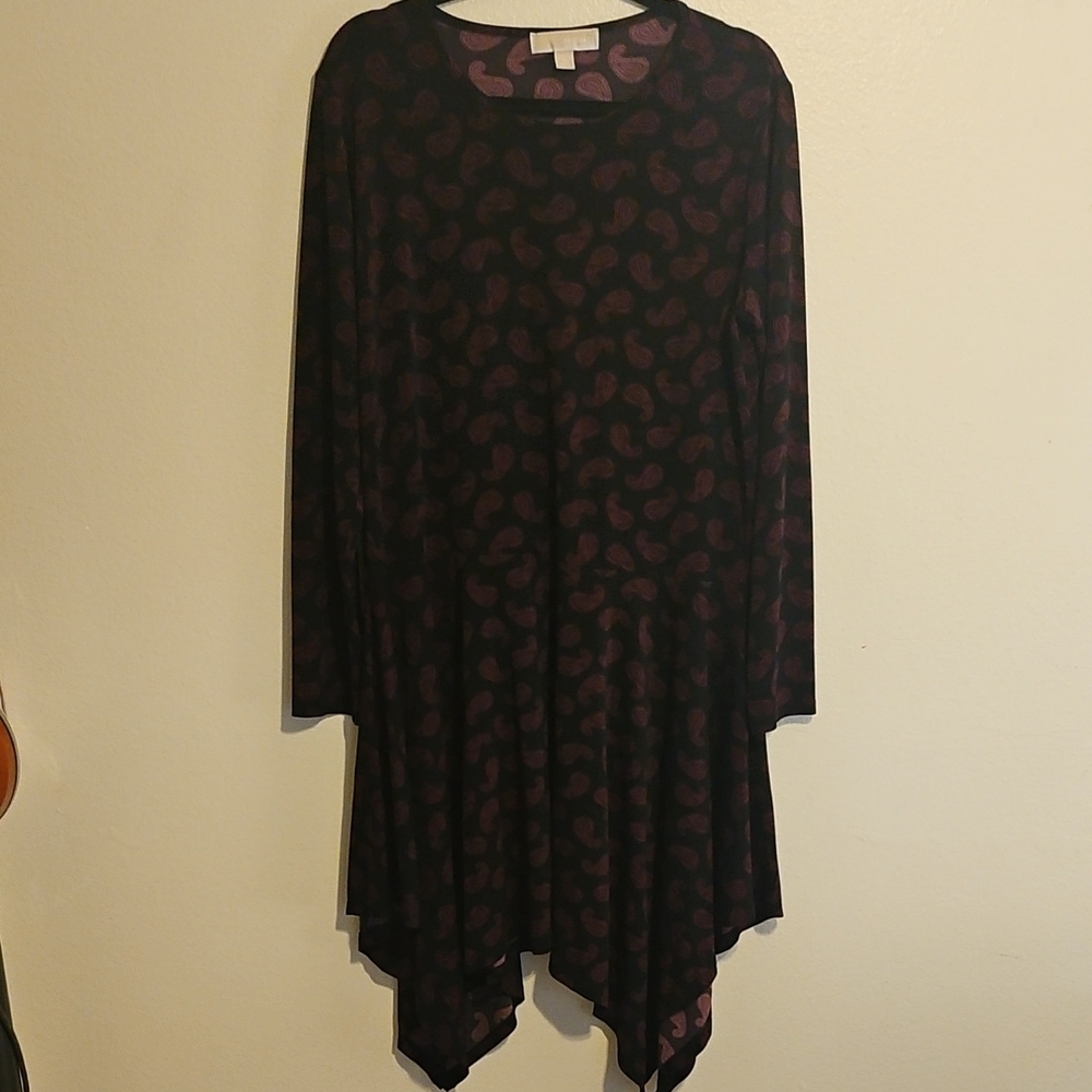 Michael Kors Black and Purple Asymmetrical Dress